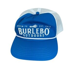 NEW Burlebo Outdoors Corded‎ Mesh Trucker Hat Cap Blue Mens Snapback Adjustable